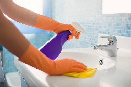 Local after builders cleaning team working in a refurbished Chiswick property